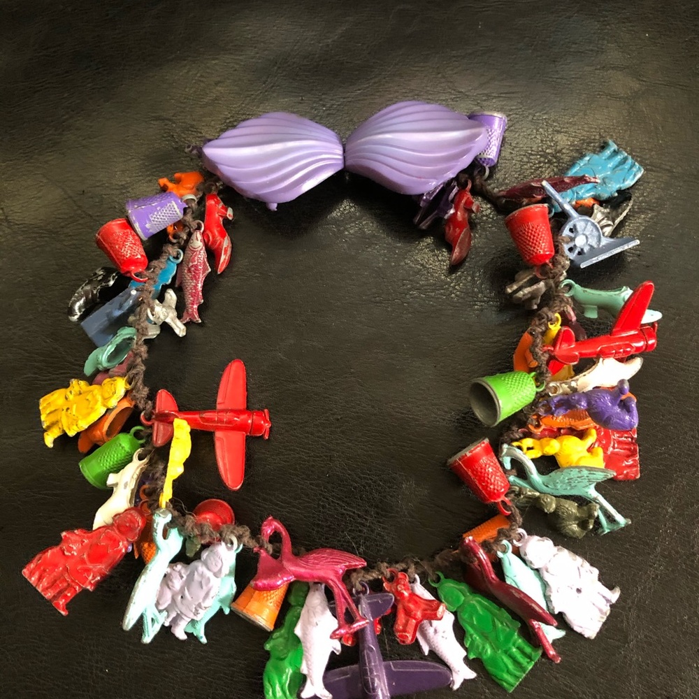 Vintage 80’s metal Charm necklace
